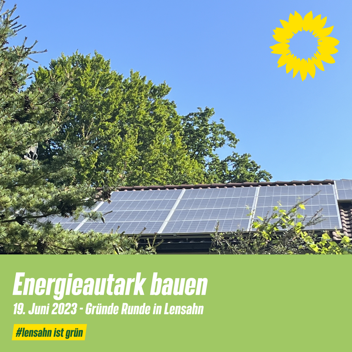 Veranstaltungshinweis "Energieautark bauen" 19.6.23, 19 Uhr